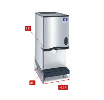 Manitowoc CNF0201A-L    16.25" Nugget Ice Maker Dispenser, Nugget-Style - 300-400 lb/24 Hr Ice Production, Air-Cooled, 115 Volts