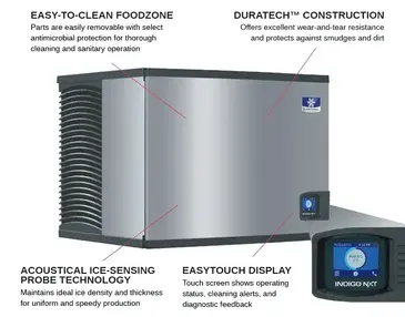 Manitowoc IDT0450W 30" Full-Dice Ice Maker, Cube-Style - 400-500 lbs/24 Hr Ice Production, Water-Cooled, 115 Volts