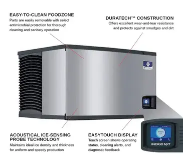 Manitowoc IDT1500W    48"  Full-Dice Ice Maker, Cube-Style - 1500-2000 lbs/24 Hr Ice Production,  Water-Cooled, 208-230 Volts 