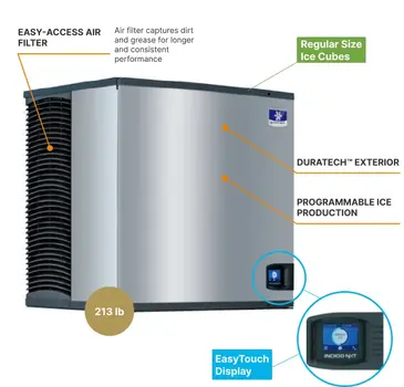 Manitowoc IRT0900A 30" Regular Size Cubes Ice Maker, Cube-Style - 700-900 lb/24 Hr Ice Production, Air-Cooled, 208-230 Volts