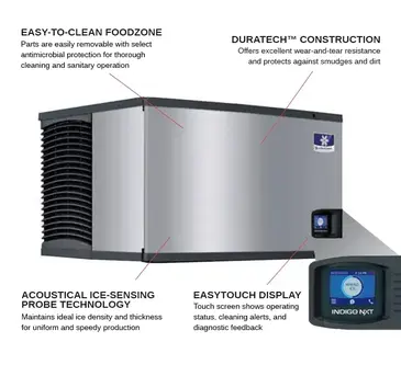 Manitowoc IRT1900A 48" Regular Size Cubes Ice Maker, Cube-Style - 1500-2000 lbs/24 Hr Ice Production, Air-Cooled, 208-230 Volts