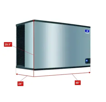 Manitowoc IYT1900A 48" Half-Dice Ice Maker, Cube-Style - 1500-2000 lbs/24 Hr Ice Production, Air-Cooled, 208-230 Volts