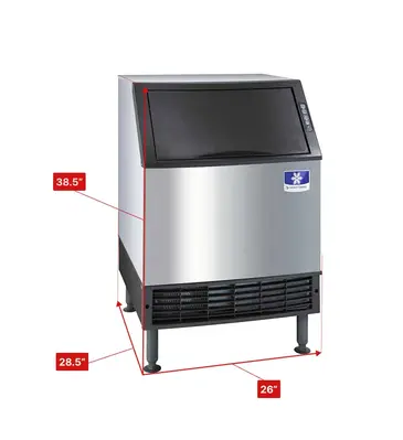 Manitowoc UDF0140A 26" Full-Dice Ice Maker With Bin, Cube-Style - 100-200 lbs/24 Hr Ice Production, Air-Cooled, 115 Volts