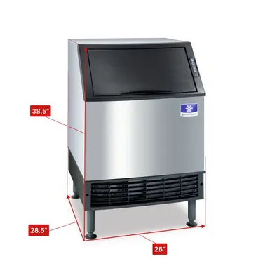 Manitowoc UYF0190A 26" Half-Dice Ice Maker With Bin, Cube-Style - 100-200 lbs/24 Hr Ice Production, Air-Cooled, 115 Volts