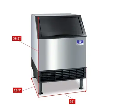 Manitowoc UYF0240A 26" Half-Dice Ice Maker With Bin, Cube-Style - 200-300 lbs/24 Hr Ice Production, Air-Cooled, 115 Volts