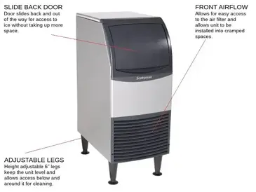 Scotsman CU0415MA-6 15" Full-Dice Ice Maker With Bin, Cube-Style - 50-100 lbs/24 Hr Ice Production, Air-Cooled, 220-240 Volts