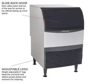 Scotsman UF424W-1 24" Flake Ice Maker With Bin, Flake-Style - 400-500 lbs/24 Hr Ice Production, Water-Cooled, 115 Volts